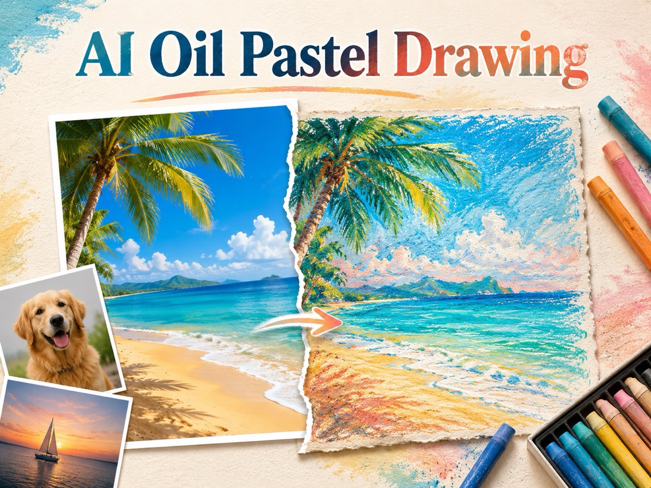 AI Oil Pastel Drawing
